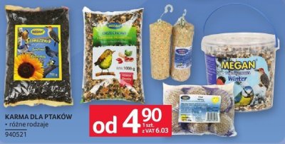 Karma dla ptaków różne rodzaje promocja w Selgros