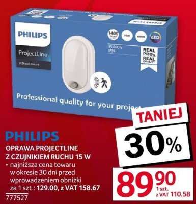 Oprawa Projectline z czujnikiem ruchu 15W promocja w Selgros