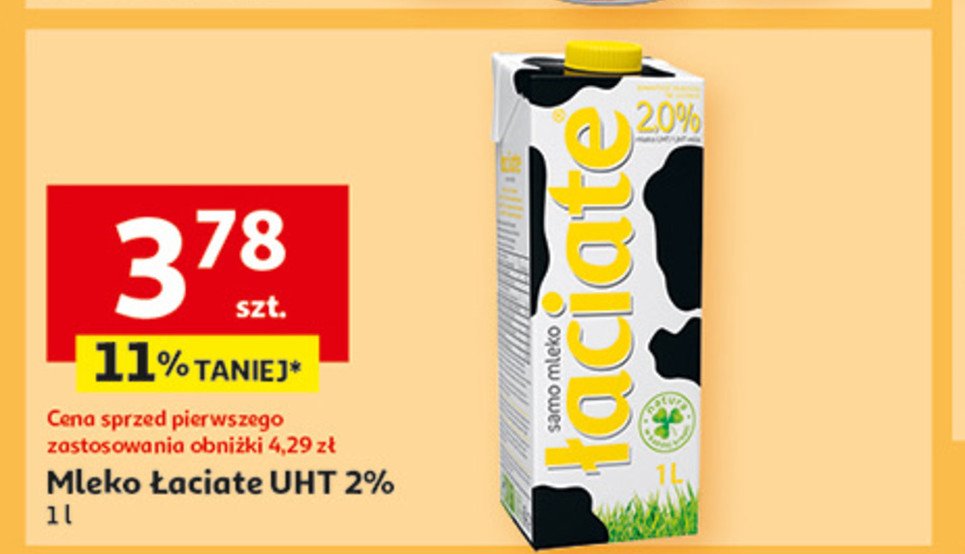 Mleko Łaciate 2% promocja w Auchan