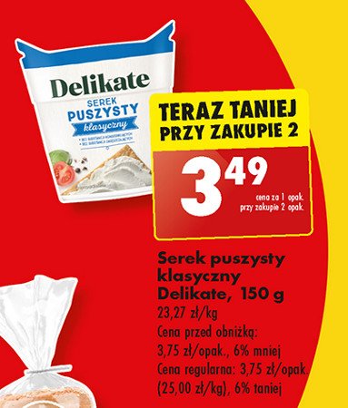 Serek puszysty śmietankowy Delikate promocja