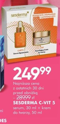 Serum SESDERMA C-VIT 5, 30 ml + krem do twarzy, 50 ml promocja w Super-Pharm