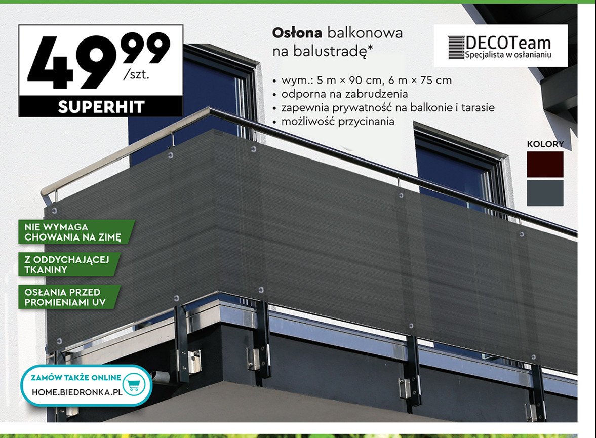 Osłona ogrodzeniowa 150 x 1000 cm DECOTEAM promocja