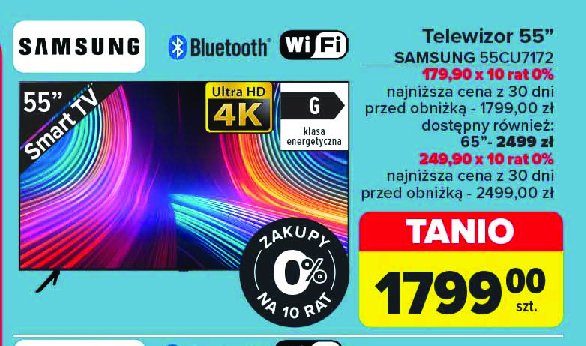 Telewizor 65'' 65cu7172 Samsung promocja