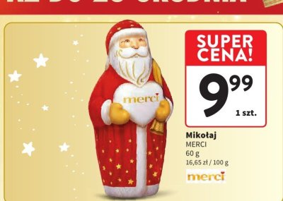 Mikołaj czekoladowy MERCI promocja w Intermarche