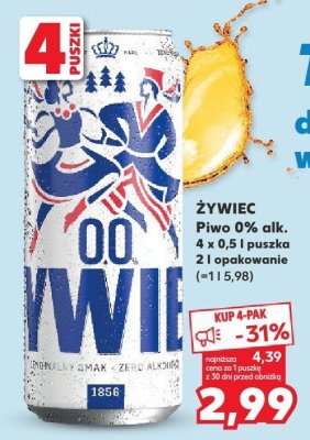 Piwo 0% alk. 4 x 0.5l puszka 21 opakowań promocja w Kaufland