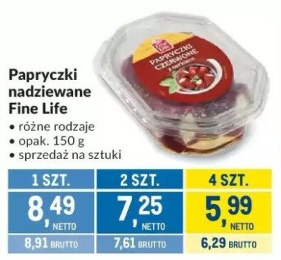 Papryczki nadziewane Fine Life różne rodzaje promocja w Makro