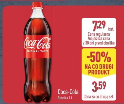 Napój gazowany Coca-Cola butelka 1 l promocja w Aldi