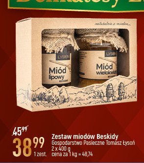 Mi贸d lipowy + wielokwiatowy GOSPODARSTWO PASIECZNE TOMASZ 艁YSO艃 promocja