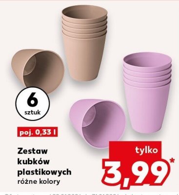 Zestaw kubków plastikowych różne kolory promocja w Kaufland