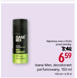 Dezodorant body contact Isana for men promocja