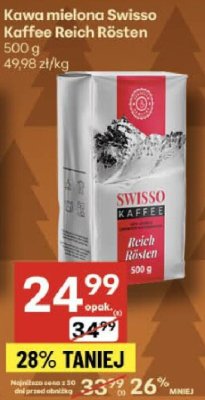 Kawa mielona Swisso Kaffee Reich Rösten 500g promocja w Delikatesy Centrum