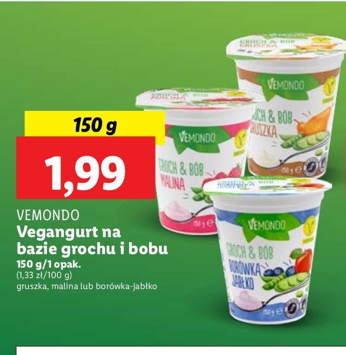 Jogurt groch & bób borówka-jabłko Vemondo promocja