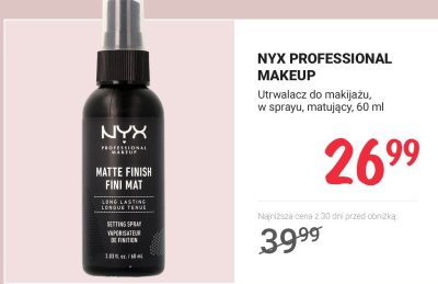 Utrwalacz do makijażu w sprayu, matujący promocja w Rossmann