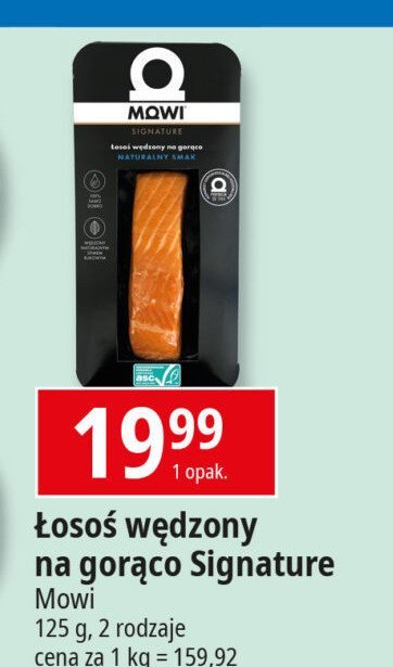 Łosoś wędzony na gorąco naturalny Mowi Marine harvest promocja