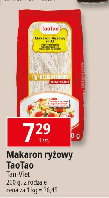 Makaron ryżowy bezglutenowy nitka Tao tao promocja