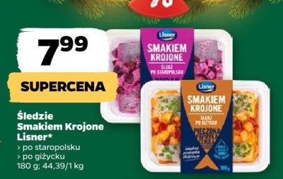 Śledzie Smakiem Krojone Lisner po grzyckiej promocja w Netto