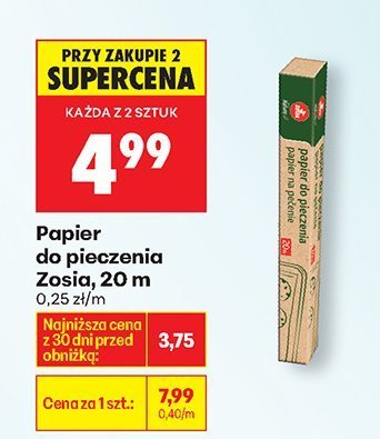 Papier do pieczenia Zosia, 20 m promocja w Biedronka