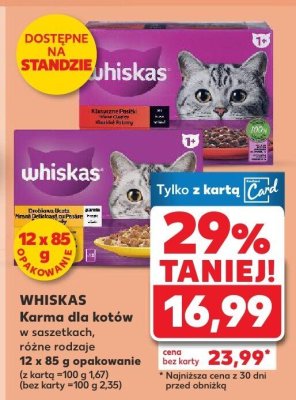 Karma dla kotów w saszetkach, różne rodzaje 12 x 85g Whiskas promocja w Kaufland