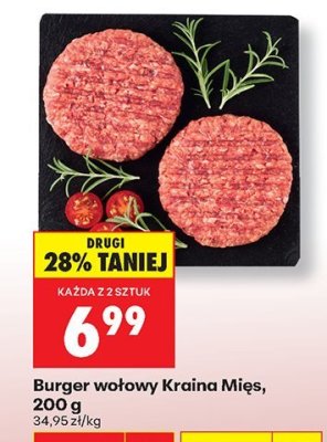Burger wołowy Kraina Mięs, 200 g promocja w Biedronka