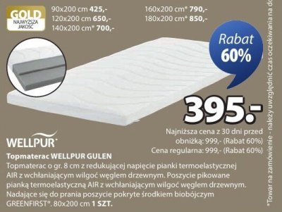 Materac Wellpur Gulen 80x200 cm promocja w Jysk