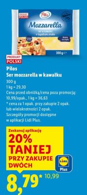 Ser mozzarella w kawałku promocja w Lidl