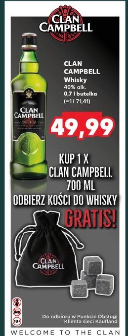 Whisky Clan campbell promocja w Kaufland