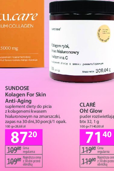 Suplement diety z kolagenem Sundose promocja