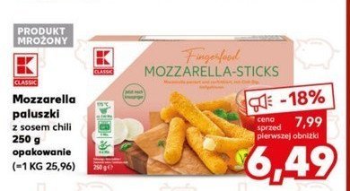 Mozzarella paluszki z sosem chili K-classic promocja