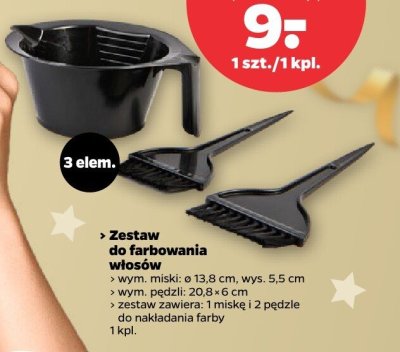 Zestaw do farbowania włosów - miska, 2 pędzle promocja w Netto