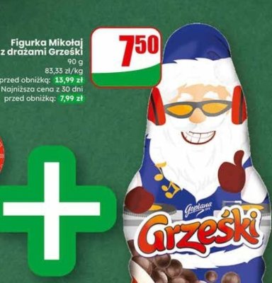 Figurka czekoladowa Mikołaj z drażami Grzeski promocja w Dino