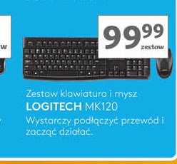 Klawiatura + mysz desktop mk120 Logitech promocja