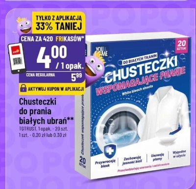 Chusteczki do prania białych ubrań  promocja w POLOmarket