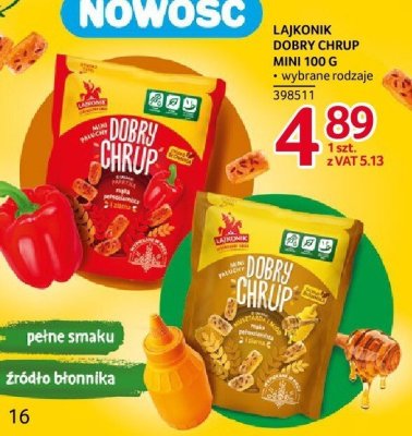 Chrupki Lajkonik Dobry Chrup Mini różne rodzaje promocja w Selgros