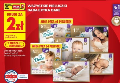 Pieluchy Extra Care wszystkie rodzaje promocja w Biedronka