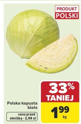 Kapusta polska kapusta biała promocja w Carrefour