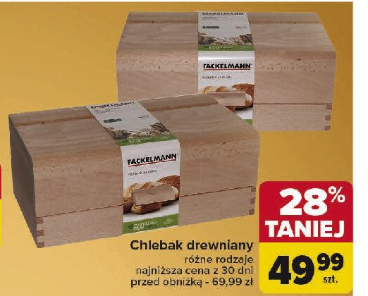 Chlebak drewniany Fackelmann promocja w Carrefour