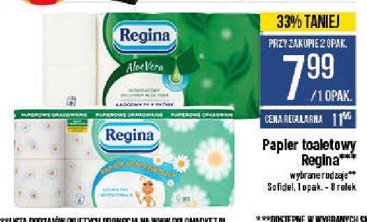 Papier toaletowy rumiankowy papierowe opakowanie Regina promocja
