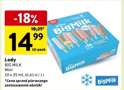 Lody mix ALGIDA BIG MILK MINI promocja