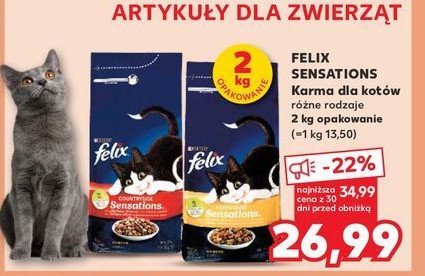 Karma dla kota z wołowina Purina felix sensations promocja