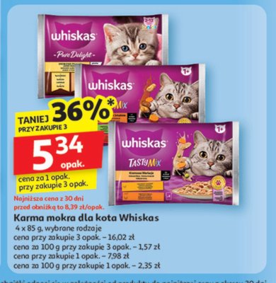 Karma dla kota drobiowe frykasy kurczak + indyk Whiskas pure delight promocja