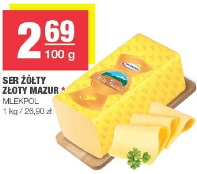Ser żółty Złoty Mazur Mlekpol promocja w SPAR