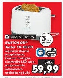 Toster to-h1701 Switch on promocja