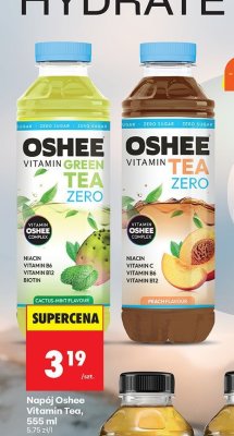 Napój Oshee Vitamin Tea Zero Cactus-Mint, Peach 555 ml promocja w Biedronka