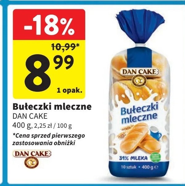 Bułeczki mleczne Dan cake promocja w Intermarche