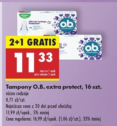 Tampony super+ comfort O.b. extra protect promocja