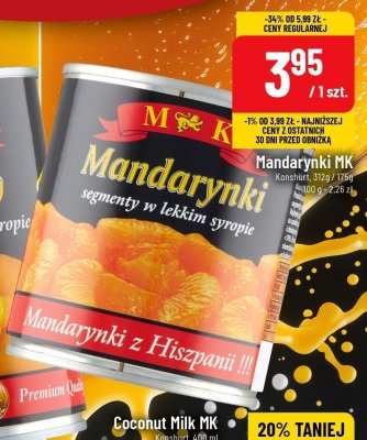 Mandarynki MK segmenty w lekkim syropie promocja w POLOmarket