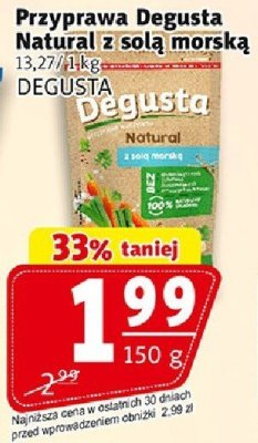 Przyprawa Degusta Natural z solą morską promocja w Prim Market