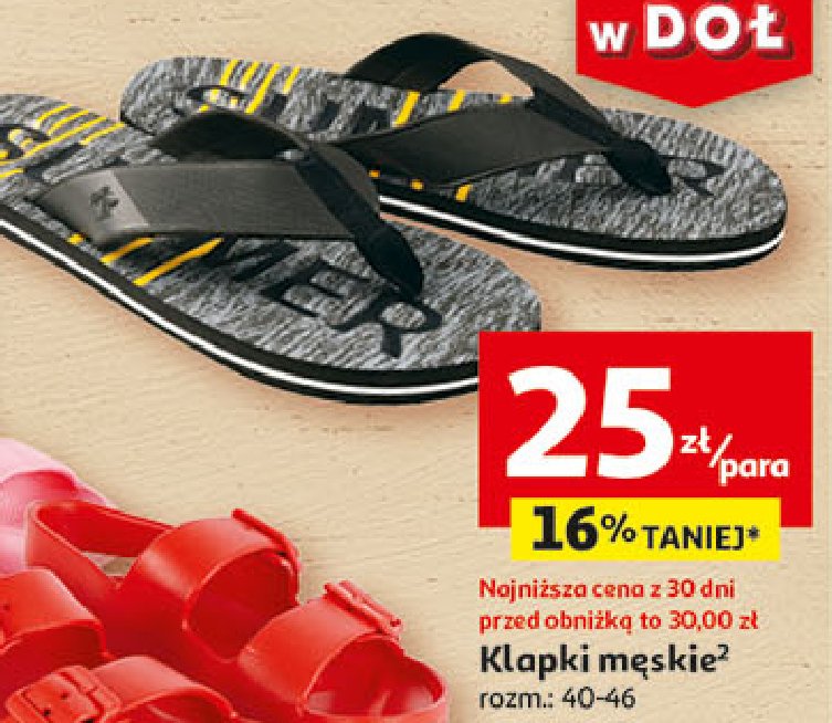 Klapki męskie 40-46 Auchan inextenso promocja