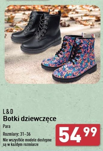 Botki dziewczęce 31-36 L&d promocja