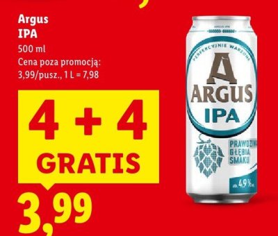 Piwo Argus IPA 500 ml promocja w Lidl